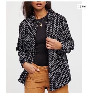 Free People‎ Free People Cut to the Chase Corduroy Buttondown Size L